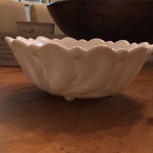 Vintage milk glass serving bowl